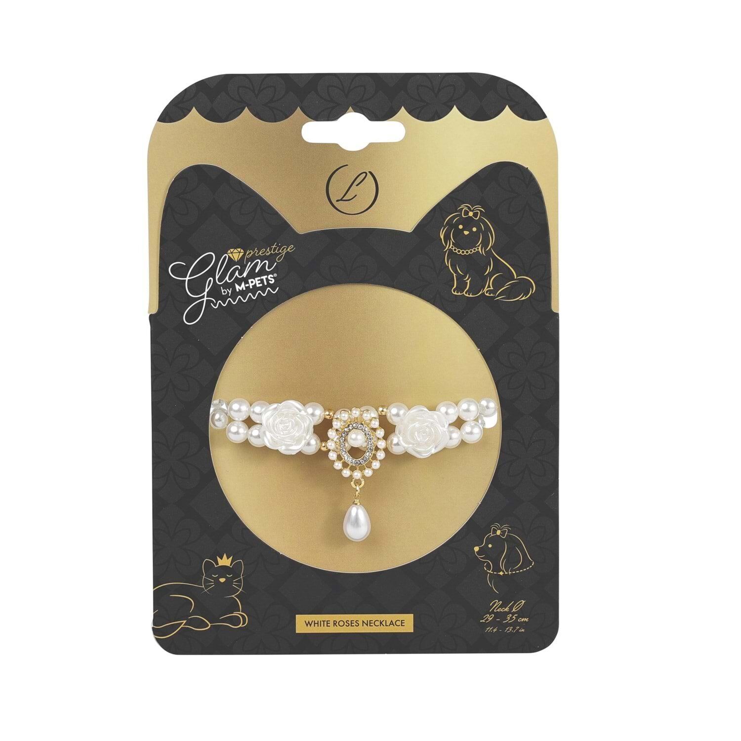 M-PETS GLAM PRESTİGE AKSESUAR WHİTE ROSES (L)
