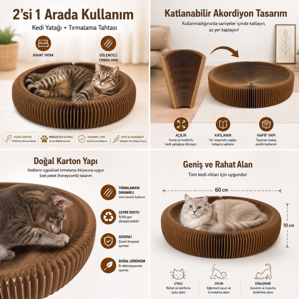MAJO KATLANABİLİR YATAKLI KARTON TIRMALAMA