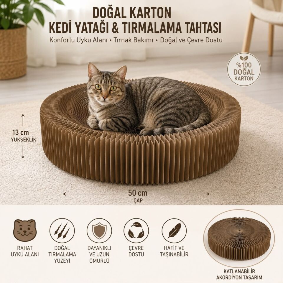 MAJO KATLANABİLİR YATAKLI KARTON TIRMALAMA