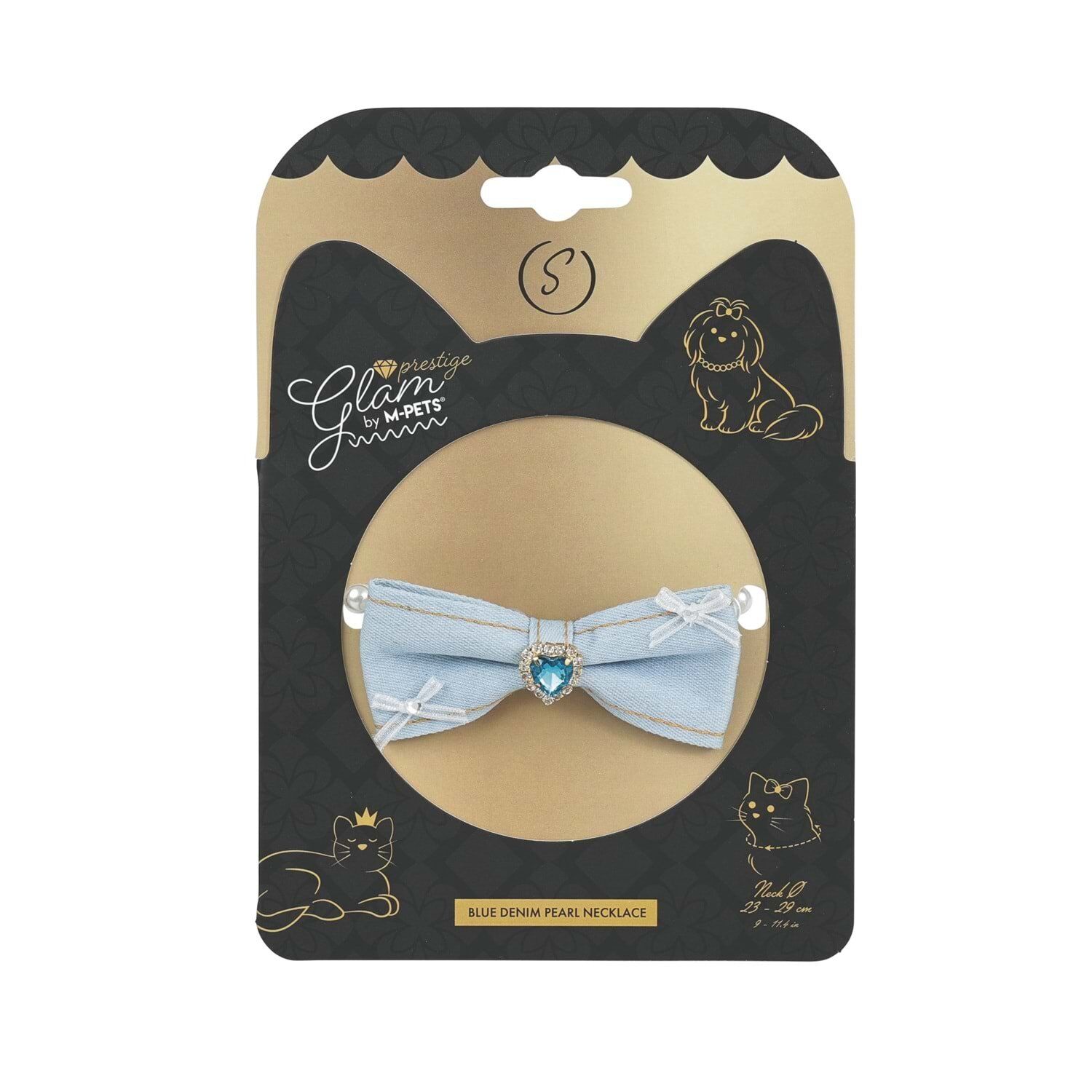 M-PETS GLAM PRESTİGE AKSESUAR BLUE DENİM PEARL (S)