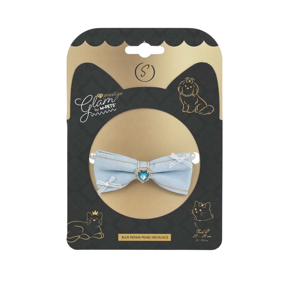 M-PETS GLAM PRESTİGE AKSESUAR BLUE DENİM PEARL (S)