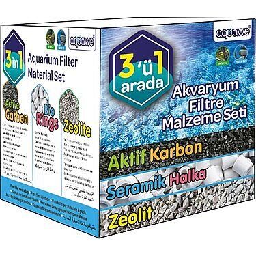 TİSERT Aquawe 3 in 1 Akvaryum Filtre Malzeme Seti