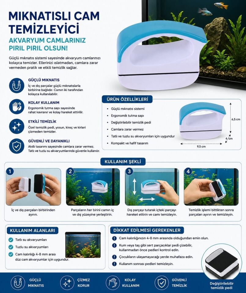 Hs-xl4 Venusaqua Mıknatıslı Cam Silecegi