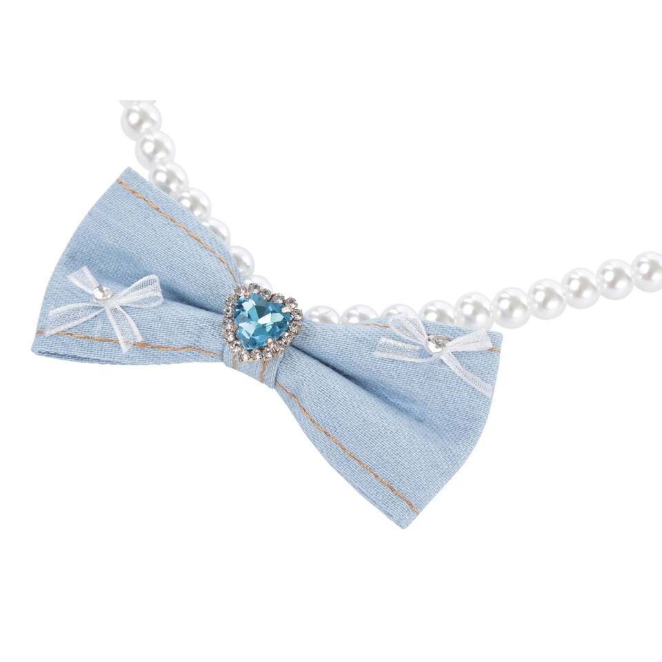 M-PETS GLAM PRESTİGE AKSESUAR BLUE DENİM PEARL (M)