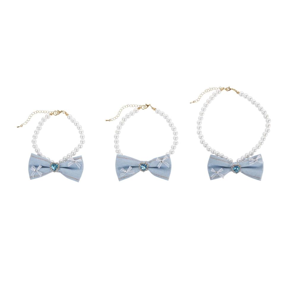 M-PETS GLAM PRESTİGE AKSESUAR BLUE DENİM PEARL (M)