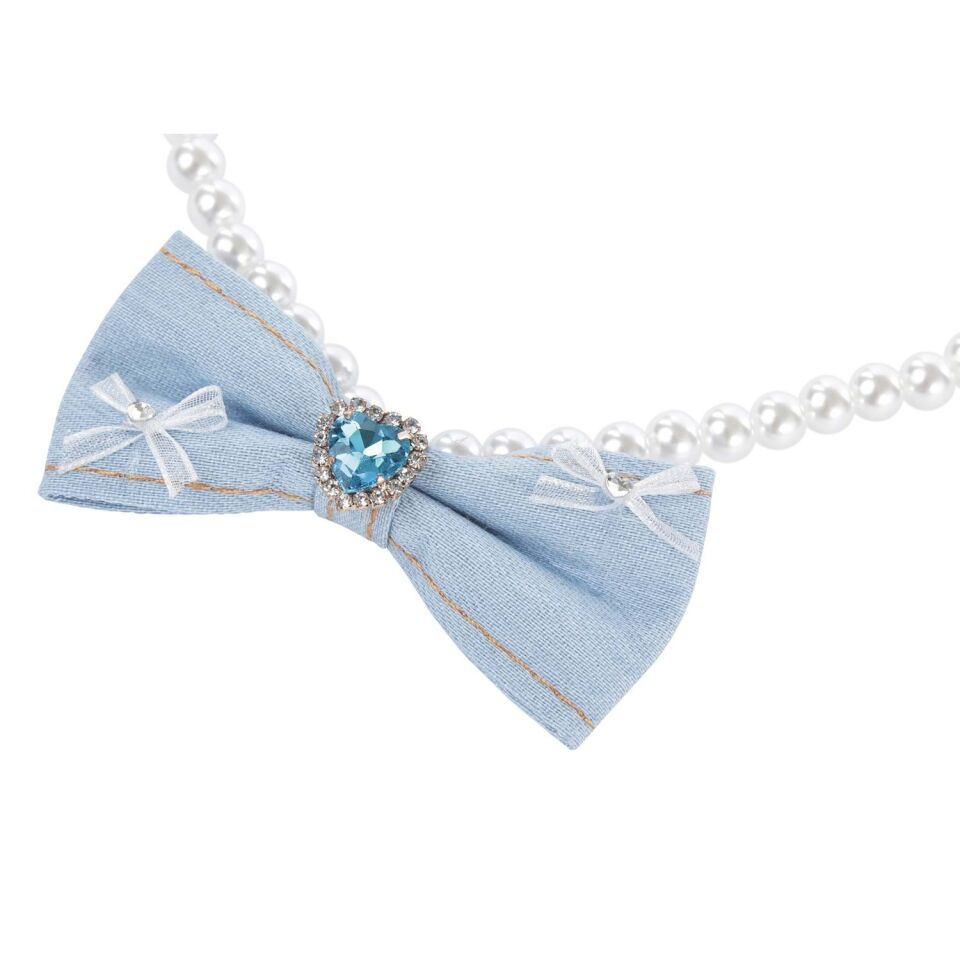 M-PETS GLAM PRESTİGE AKSESUAR BLUE DENİM PEARL (L)