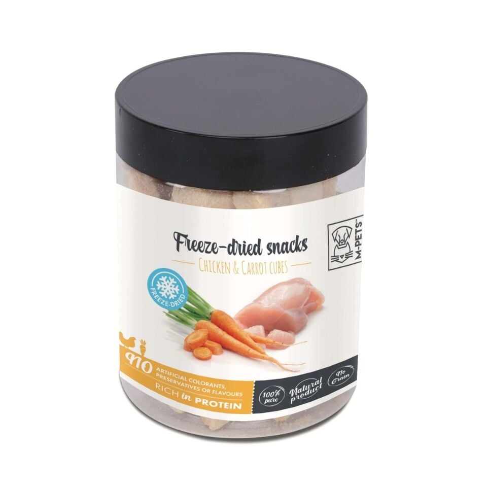 M-PETS FREEZE DRİED KURUTULMUŞ %100 TAVUK ve HAVUÇ KÜPLERİ KÖPEK ÖDÜLÜ 40GR