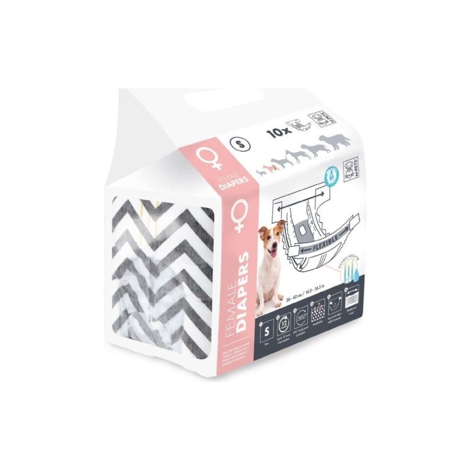 M-PETS Diapers Dişi Köpekler İçin Külot (S) 10Lu