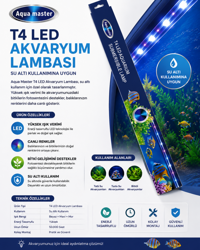 AQUA MASTER SU İÇİ LED LAMBA 60 CM BEYAZ
