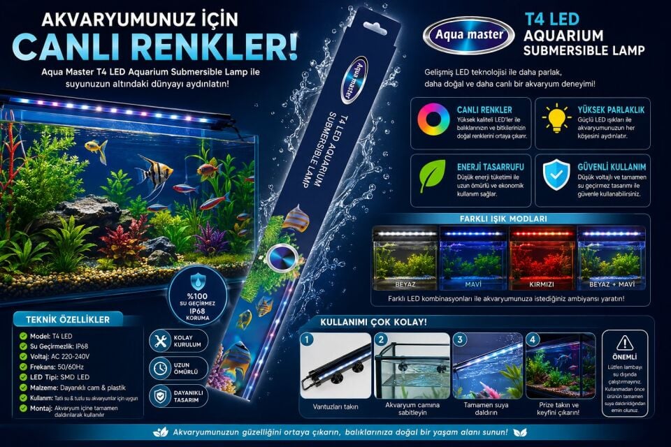 AQUA MASTER SU İÇİ LED LAMBA 30CM BEYAZ