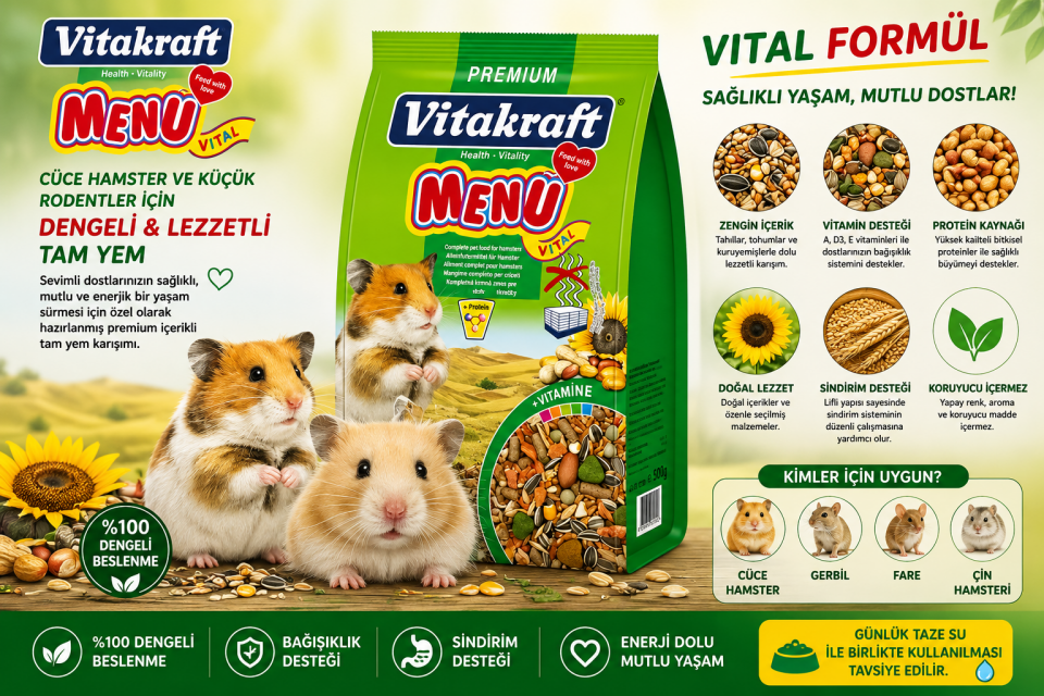 VİTAKRAFT 1000GR HAMSTER MENU VİTAL PREMİUM