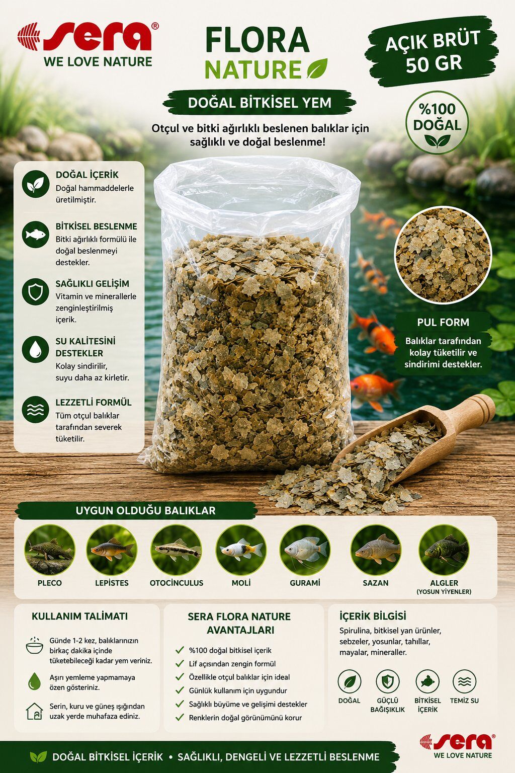 SERA FLORA NATURE 50 AÇIK BRÜT