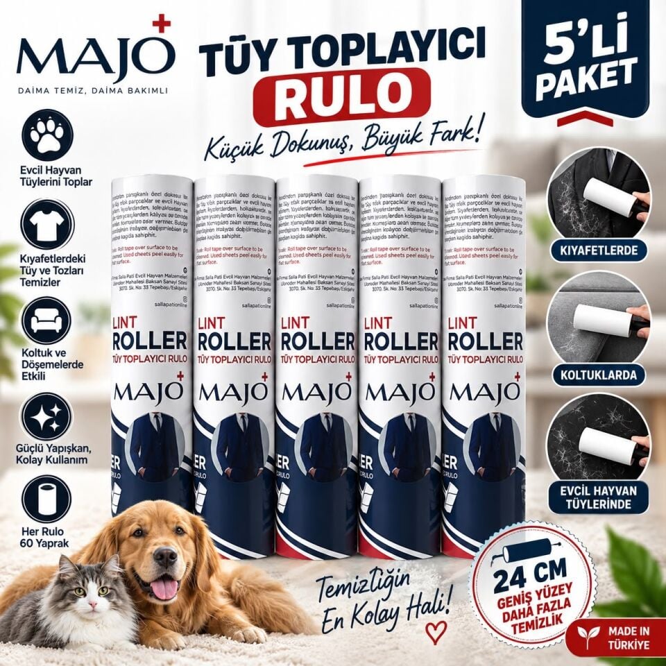 MAJO 24 CM TÜY TOPLAMA YEDEK 5'LÜ PAKET