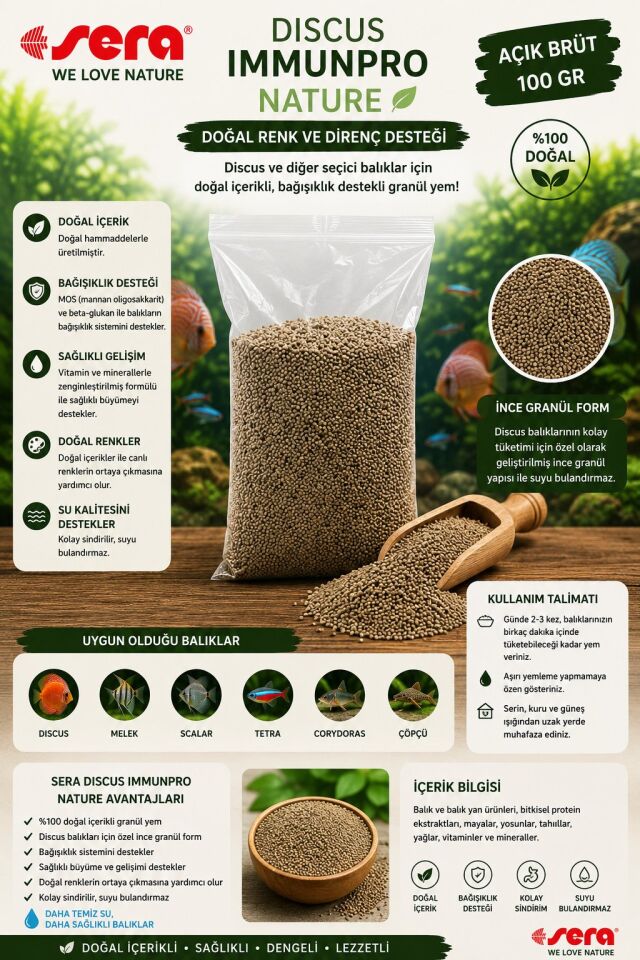 Sera Discus İmmunpro Nature 100 gr Açık Brüt