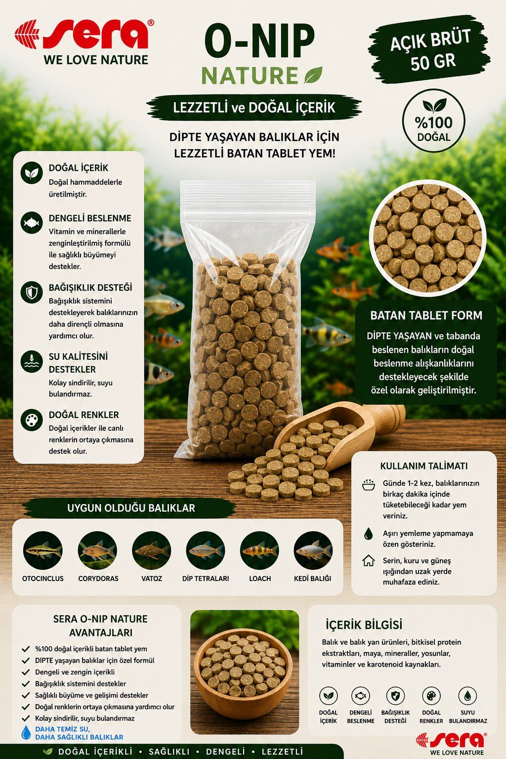 Sera O Nip Nature 50 gr Açık Brüt