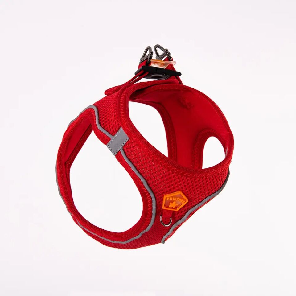 Pawstar Kırmızı Airmesh Köpek Göğüs Tasması XS