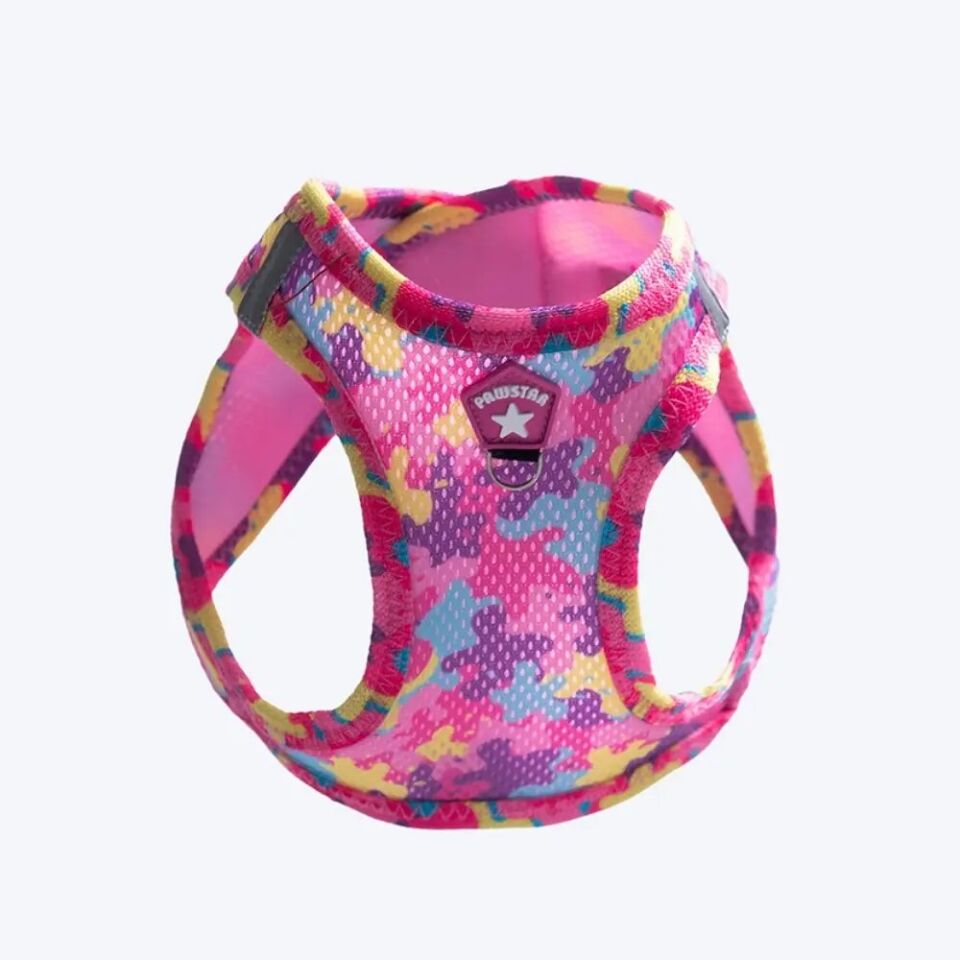 Pawstar Rosea Camouflage Airmesh Köpek Göğüs Tasması XS