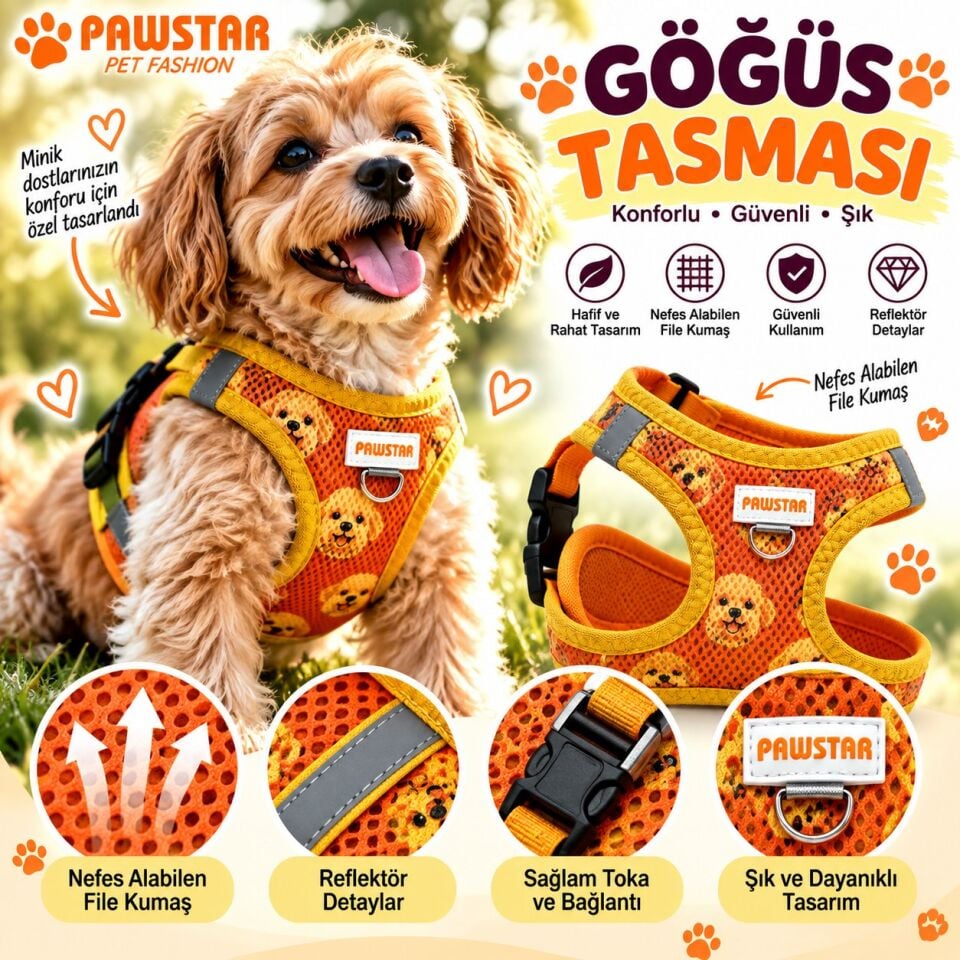 Pawstar Poodle Airmesh Köpek Tasması XS