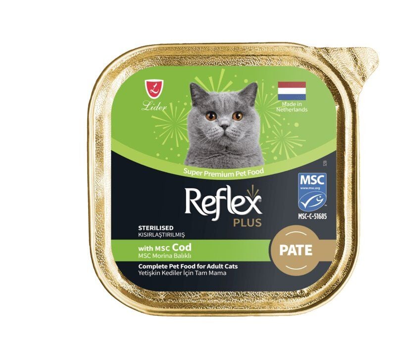 REFLEX PLUS PATE MSC MORİNA BALIKLI KISIRLAŞTIRILMIŞ YETİŞKİN KEDİ MAMASI 85 G