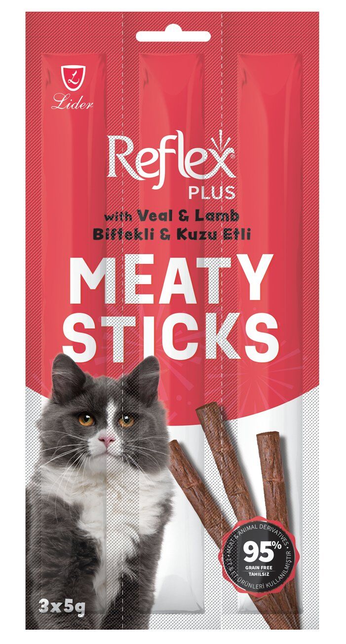 REFLEX KEDİ ÖDÜL STICKS BİFTEK & KUZU 3 x 5 GR