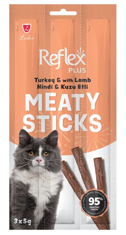 REFLEX KEDİ ÖDÜL STICKS HİNDİ & KUZU 3 x 5 GR