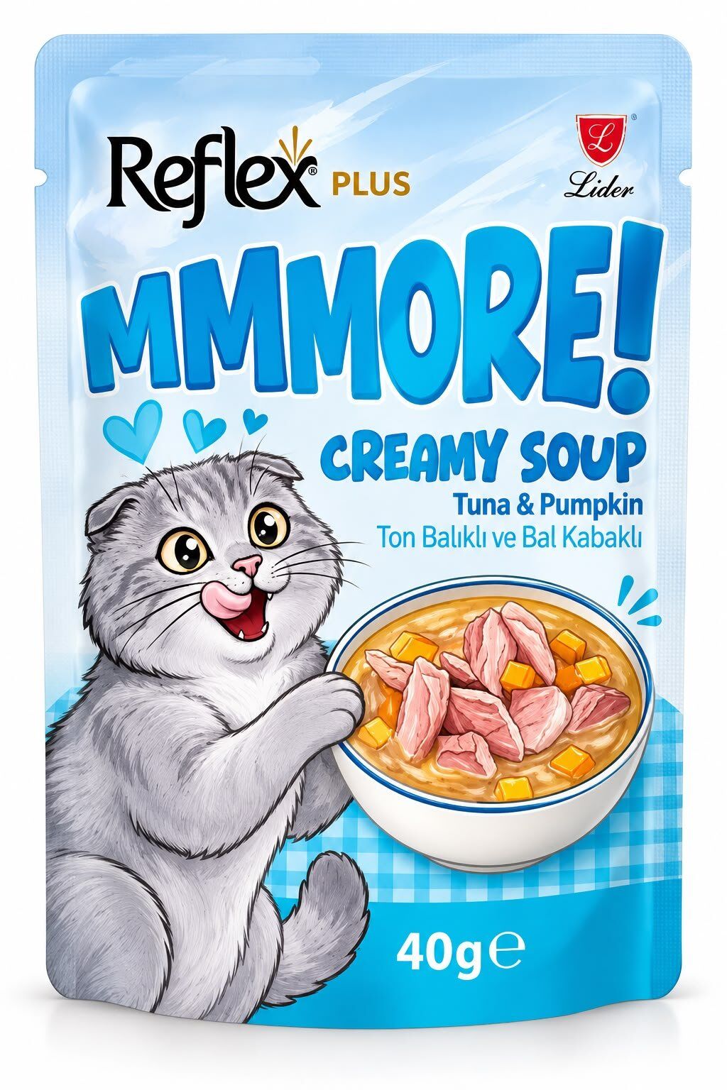 REFLEX PLUS MMMORE TON BALIKLI VE BAL KABAKLI KREMALI KEDİ ÇORBASI 40G