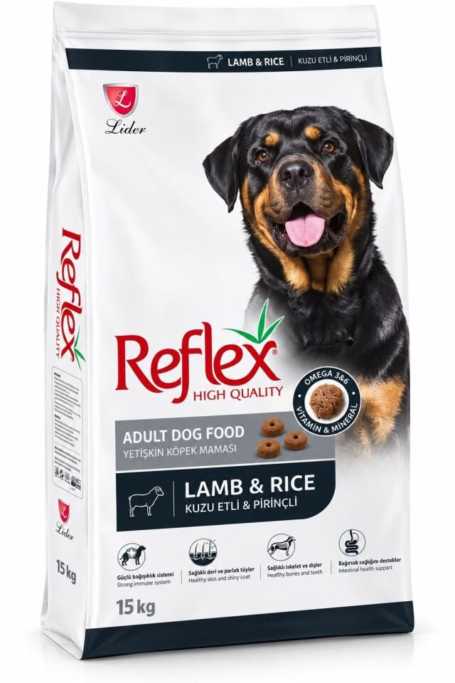 REFLEX KUZU & PİRİNÇLİ YETİŞKİN KÖPEK MAMASI 15 KG