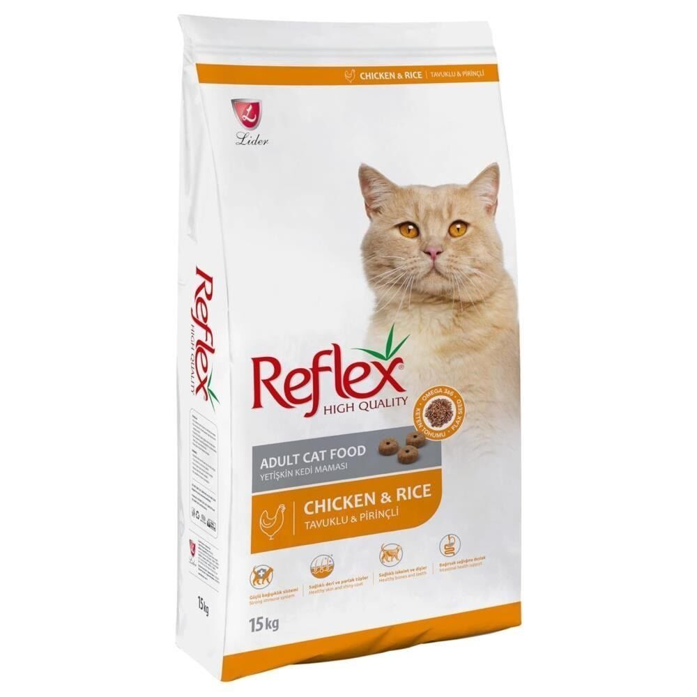 REFLEX TAVUKLU VE PİRİNÇLİ YETİŞKİN KEDİ MAMASI 15 KG