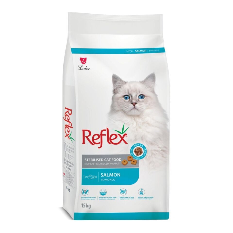 REFLEX SOMONLU PİRİNÇLİ KISIRLAŞTIRILMIŞ YETİŞKİN KEDİ MAMASI 15 KG