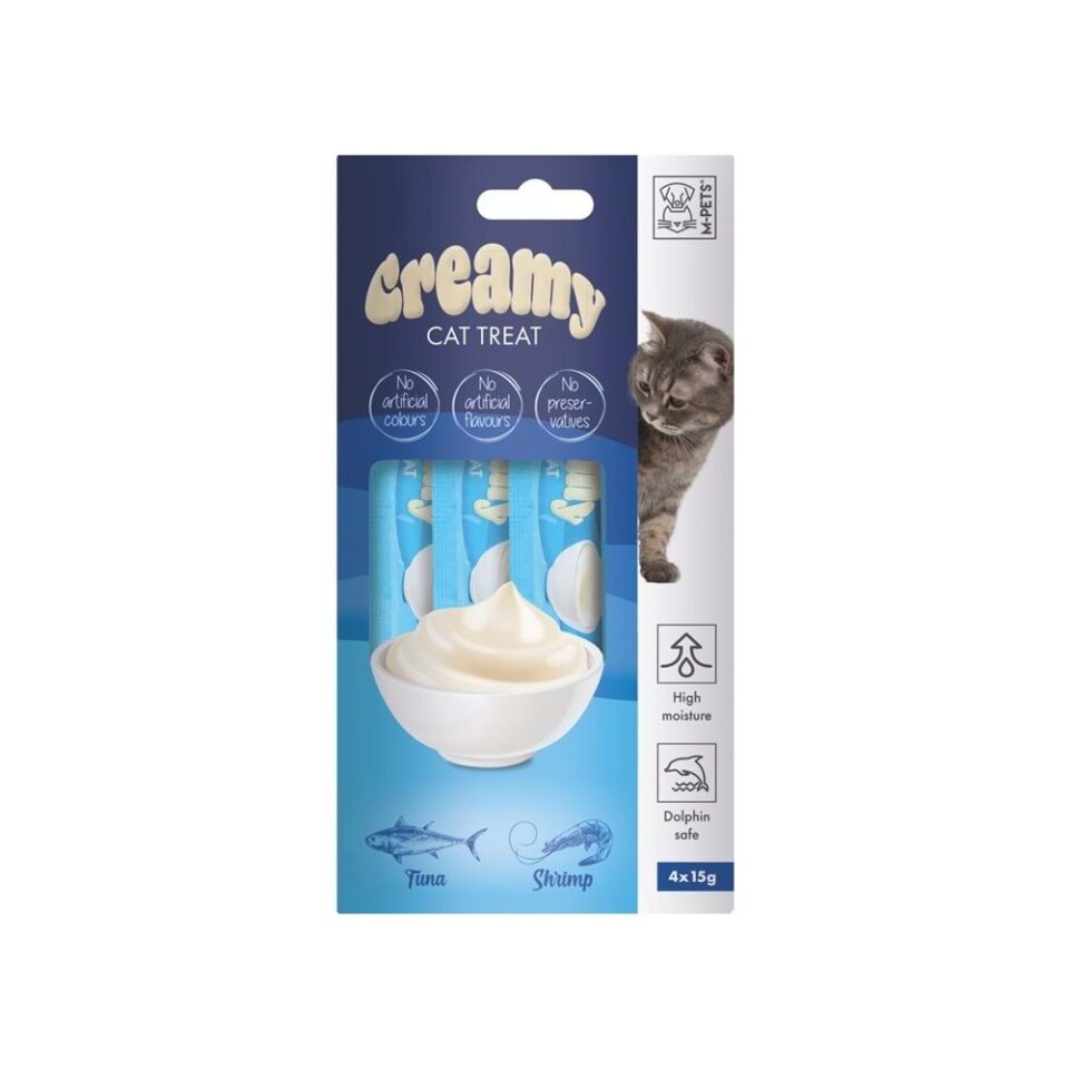 M-PETS CREAMY TON BALIKLI KARİDESLİ KEDİ ÖDÜLÜ 60 GR