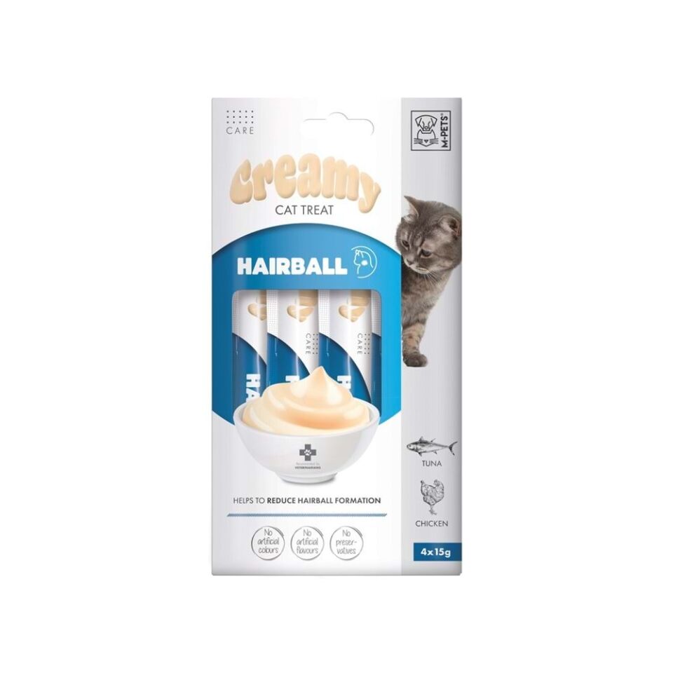 M-PETS HAIRBALL FOKSİYANEL CREAMY KEDİ ÖDÜL 60 GR