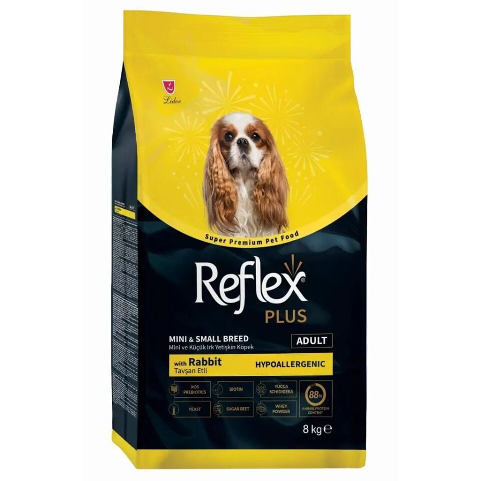 REFLEX PLUS TAVŞAN ETLİ MİNİ VE KÜÇÜK IRK YETİŞKİN KÖPE MAMASI 8 KG