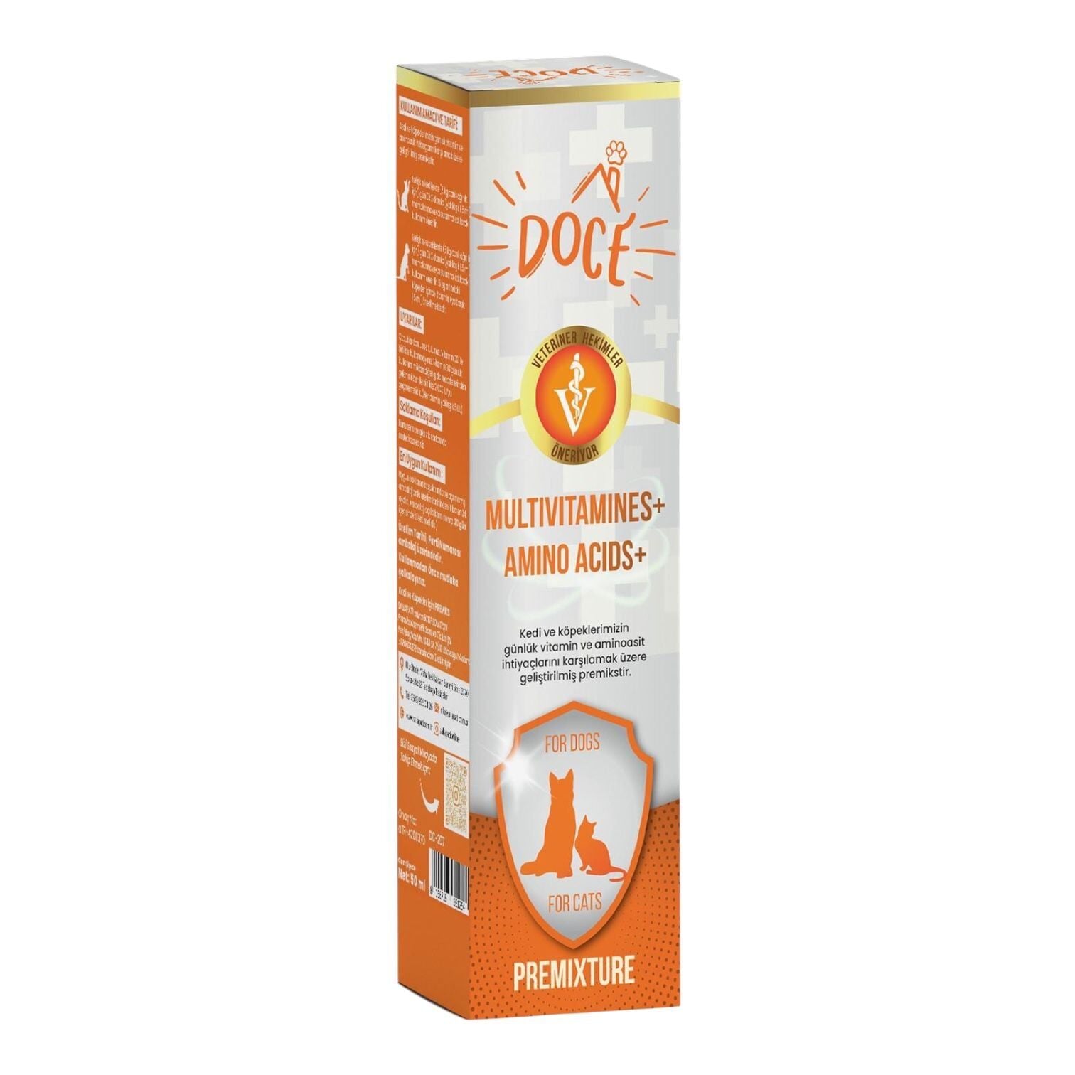 Doce Kedi ve Köpekler İçin Multivitamin ve Amino Asit Destekleyici Yağ 50 ml