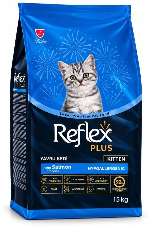 REFLEX PLUS YAVRU KEDİ SOMONLU KEDİ MAMASI 15 KG