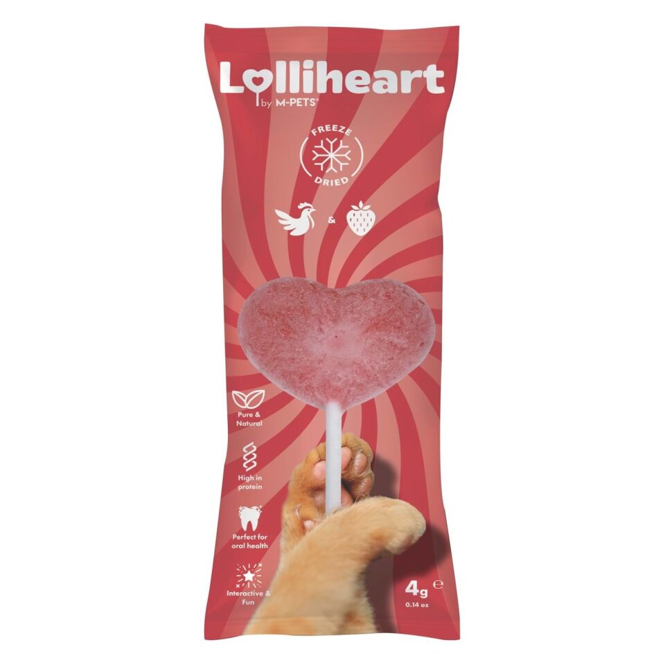 M-PETS LOLLİHEART ÇİLEKLİ KEDİ ÖDÜLÜ 4GR 15Lİ (KOLİ)