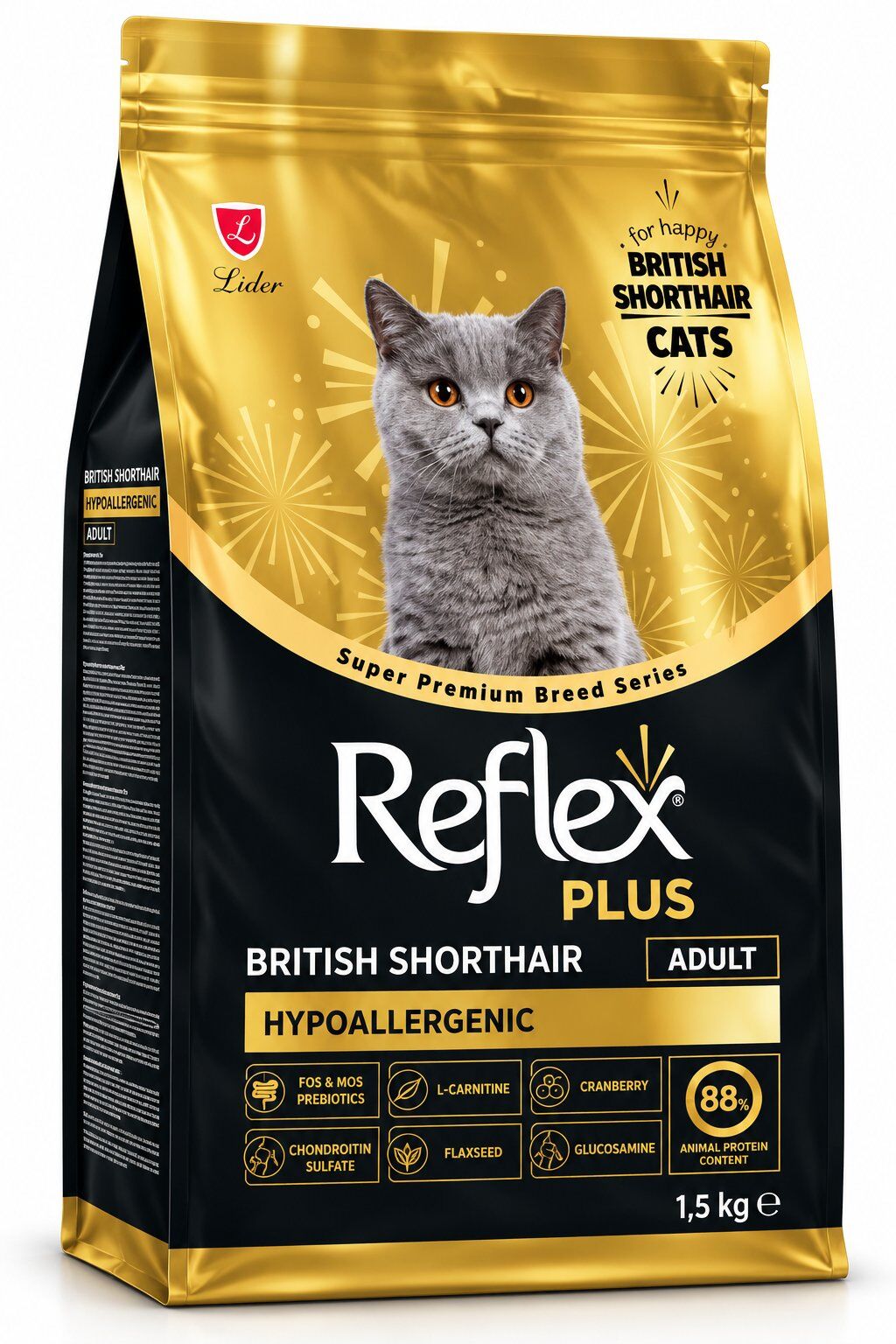 REFLEX PLUS BRİTİSH SHORTHAİR YETİŞKİN KEDİ MAMASI 1,5 KG