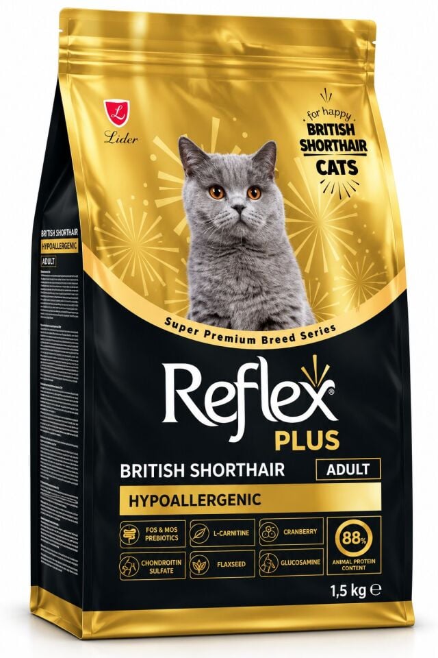 REFLEX PLUS BRİTİSH SHORTHAİR YETİŞKİN KEDİ MAMASI 1,5 KG