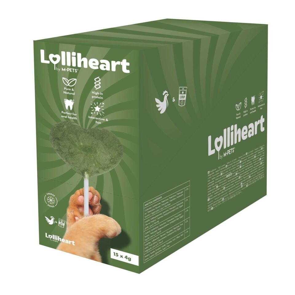 M-PETS LOLLİHEART CATNİPLİ KEDİ ÖDÜLÜ 4GR 15Lİ (KOLİ)