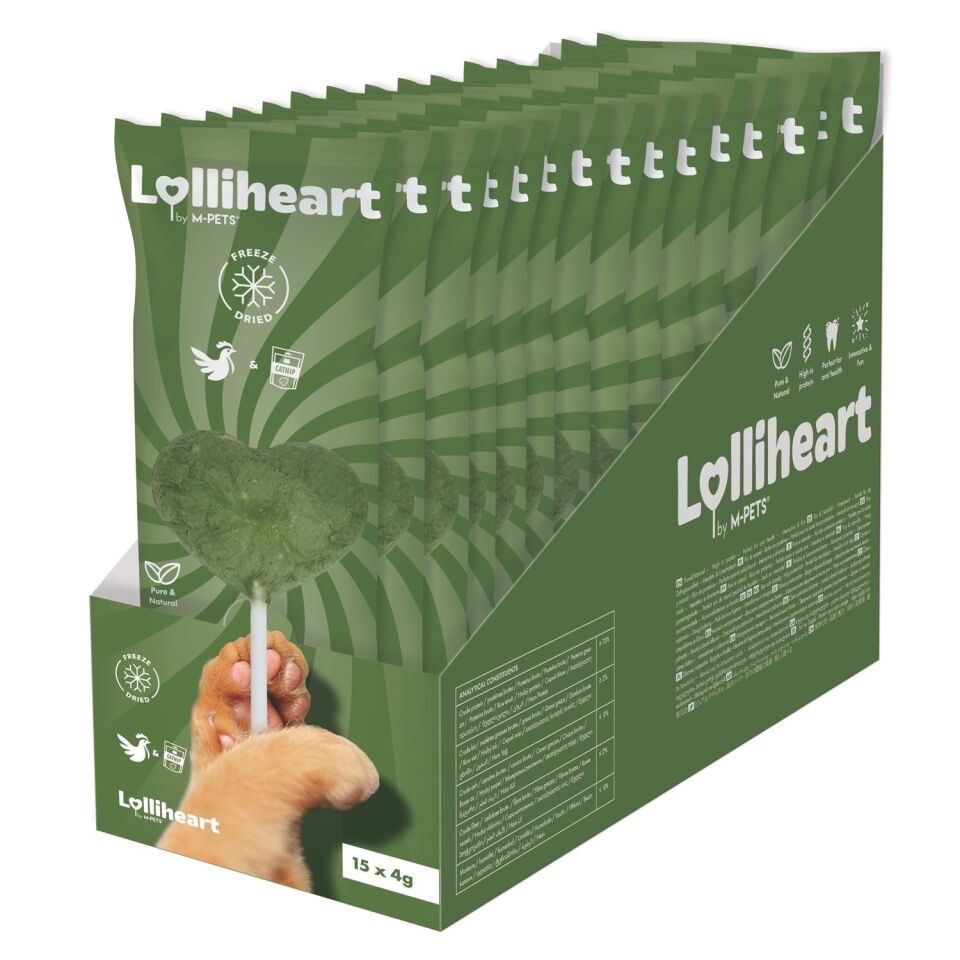 M-PETS LOLLİHEART CATNİPLİ KEDİ ÖDÜLÜ 4GR 15Lİ (KOLİ)