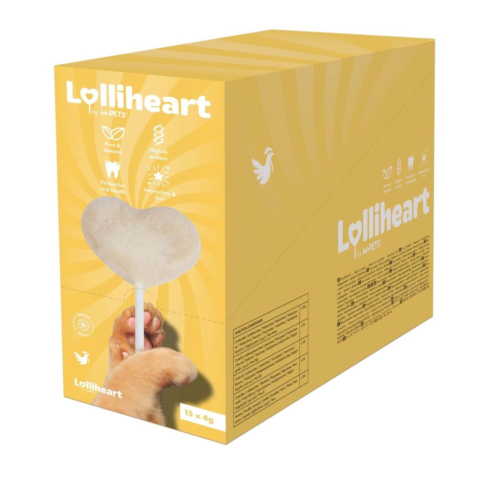 M-PETS LOLLİHEART TAVUKLU KEDİ ÖDÜLÜ 4GR 15Lİ (KOLİ)