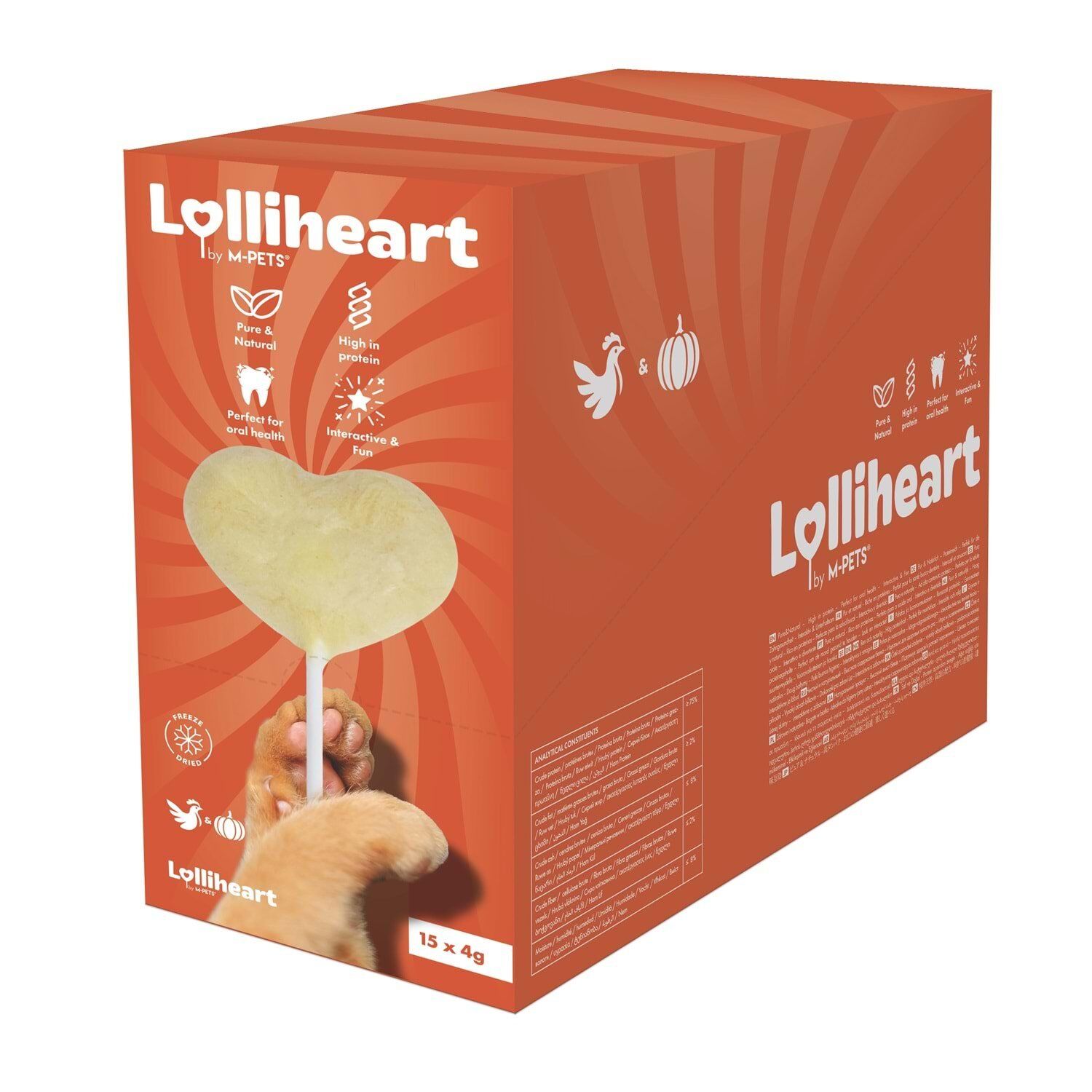 M-PETS LOLLİHEART BALKABAKLI KEDİ ÖDÜLÜ 4GR 15Lİ (KOLİ)