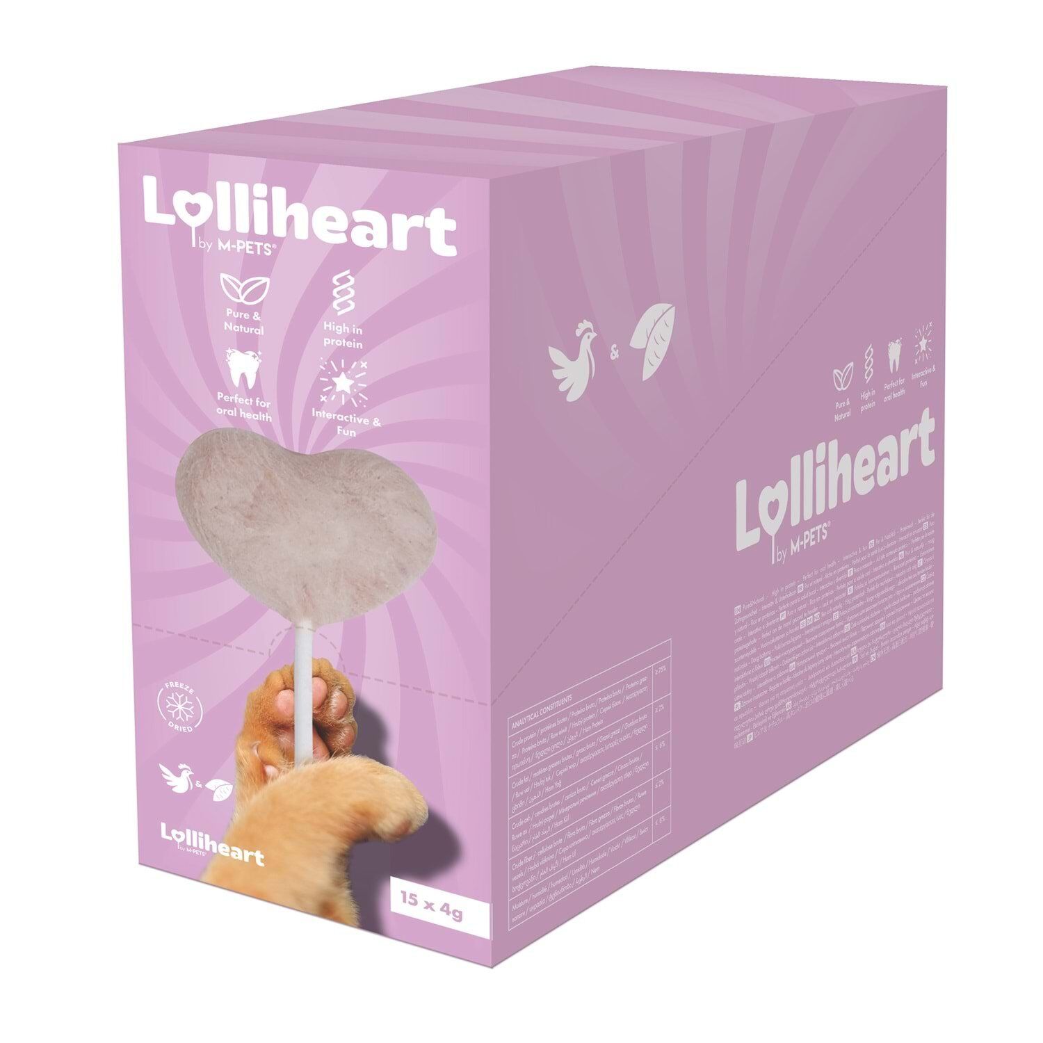 M-PETS LOLLİHEART MOR PATATESLİ KEDİ ÖDÜLÜ 4GR 15Lİ (KOLİ)