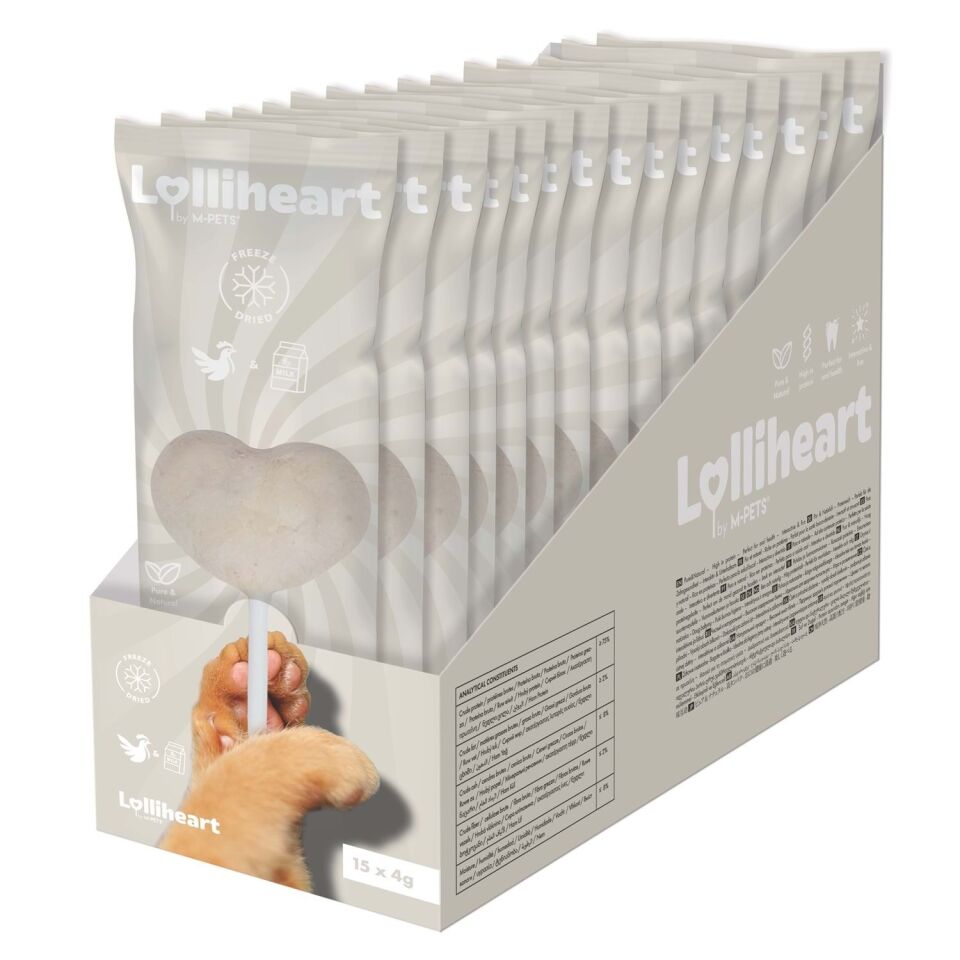M-PETS LOLLİHEART SÜTLÜ KEDİ ÖDÜLÜ 4GR 15Lİ (KOLİ)