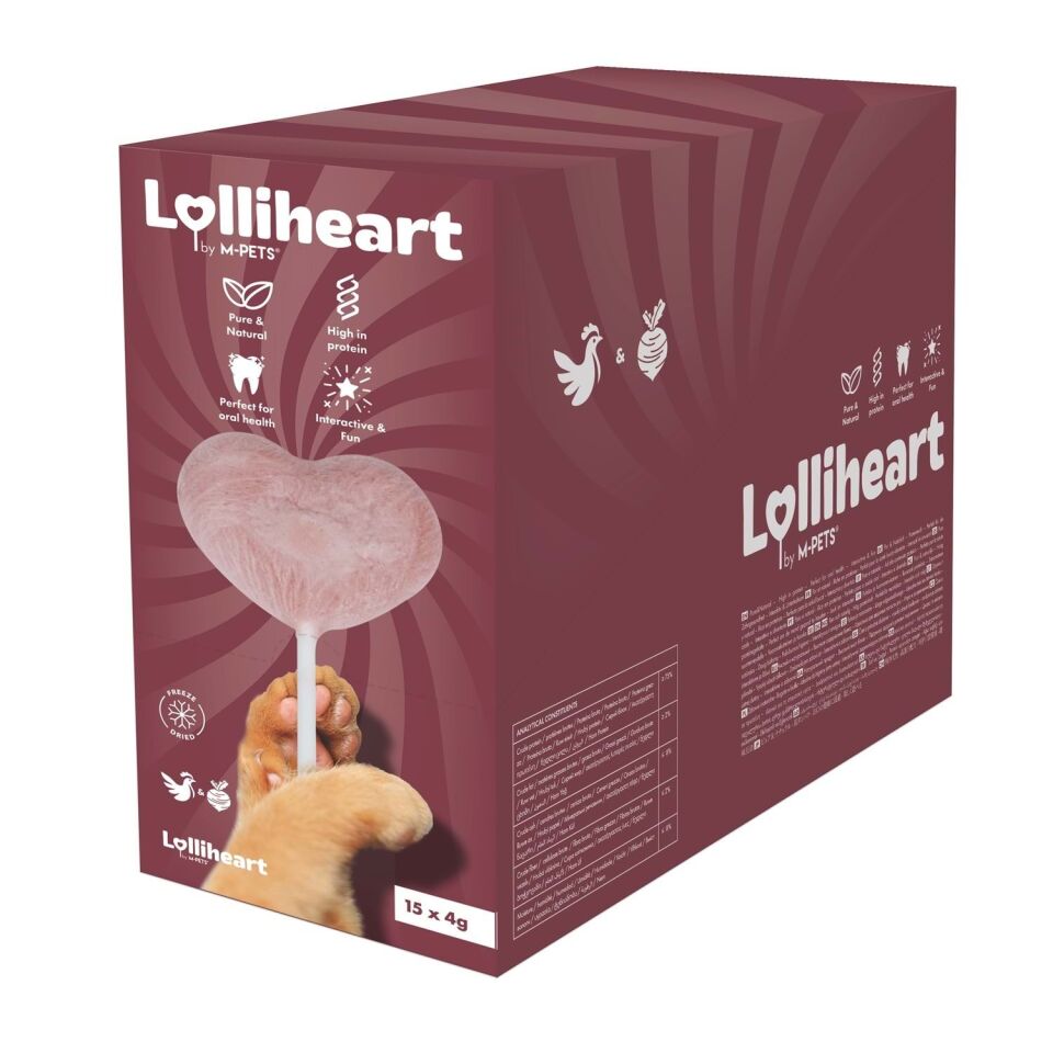 M-PETS LOLLİHEART PANCARLI KEDİ ÖDÜLÜ 4GR 15Lİ (KOLİ)