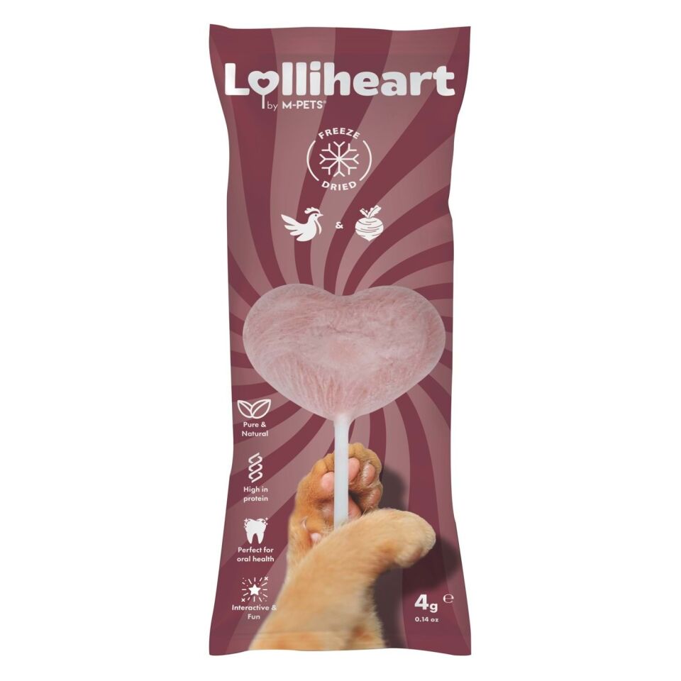 M-PETS LOLLİHEART PANCARLI KEDİ ÖDÜLÜ 4GR 15Lİ (KOLİ)