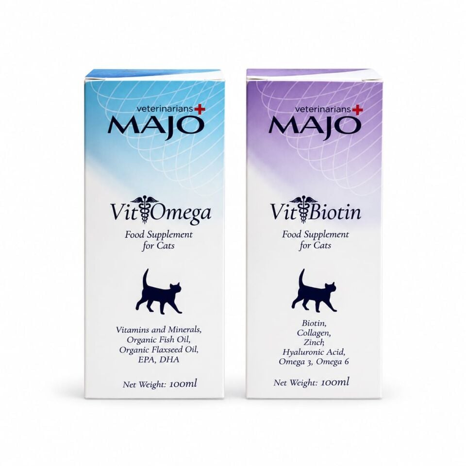 MAJO KEDİ BİOTİN + OMEGA TAKVİYESİ 100 ML* 2 Lİ SET