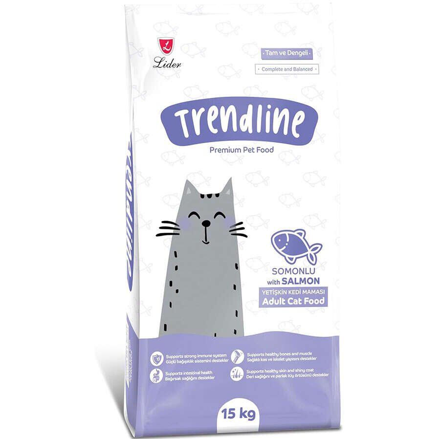 TRENDLİNE SOMONLU YETİŞKİN KEDİ MAMASI 15 KG