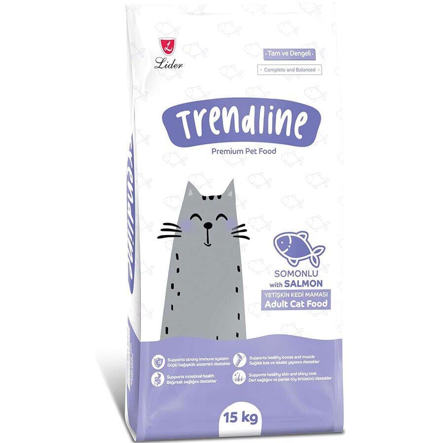TRENDLİNE SOMONLU YETİŞKİN KEDİ MAMASI 15 KG