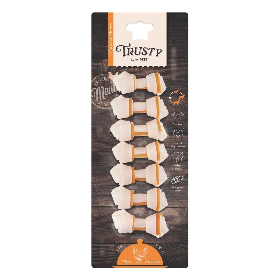 M-PETS TRUSTY CHICKEN DÜĞÜMLÜ KEMİK 7Lİ 84GR/6,4CM