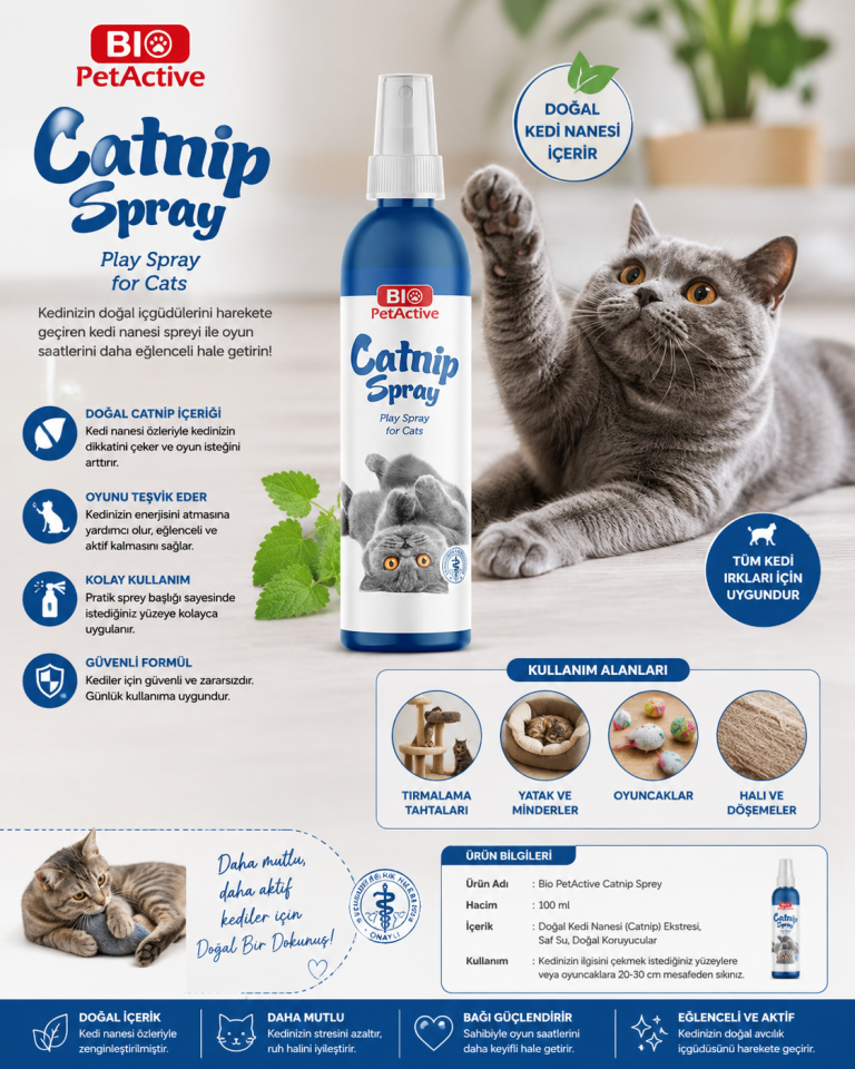 BİO PETACTİVE CATNİP SPREY 100ML